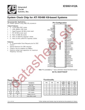ICS951412AFLF datasheet  